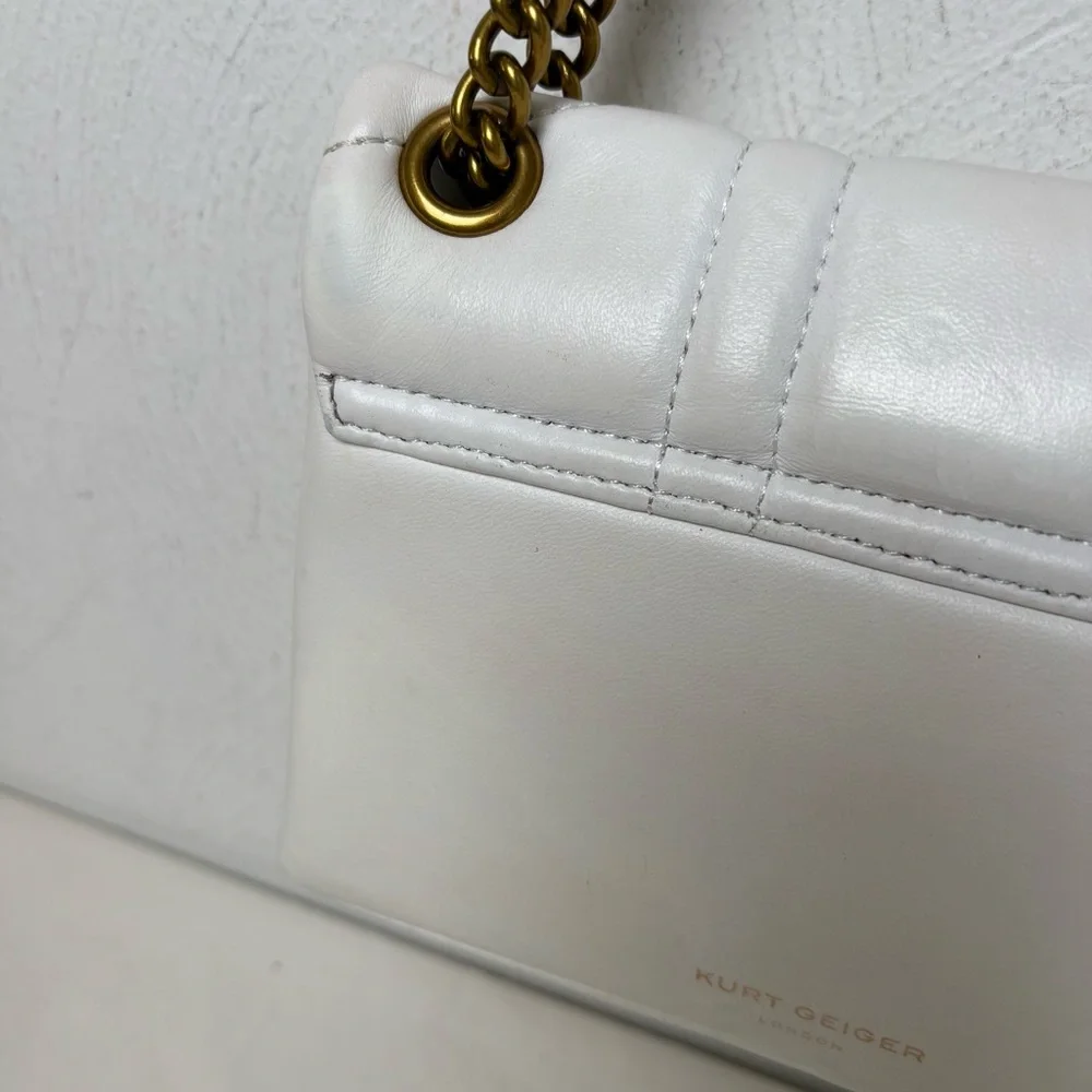 KURT GEIGER Kensington Leather Mini Quilted Crossbody Bag Purse RESTORED - Picture 4 of 16